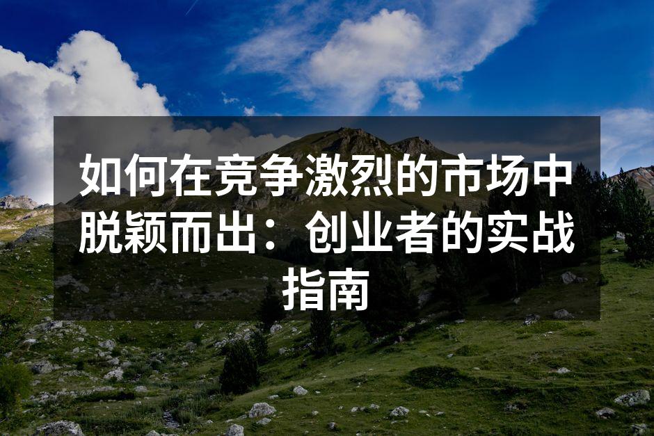 如何在竞争激烈的市场中脱颖而出：创业者的实战指南